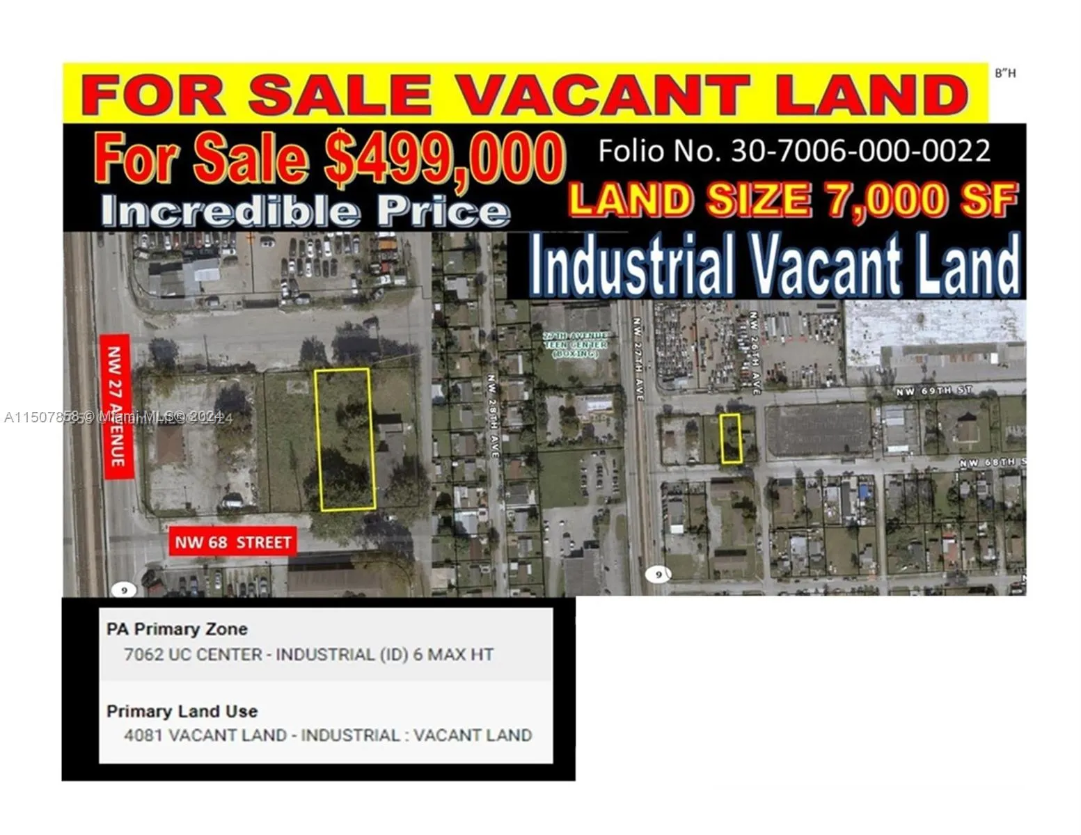 for sale at LAND NW 27 AVE AND NW 68 STREET, Miami FL 33147