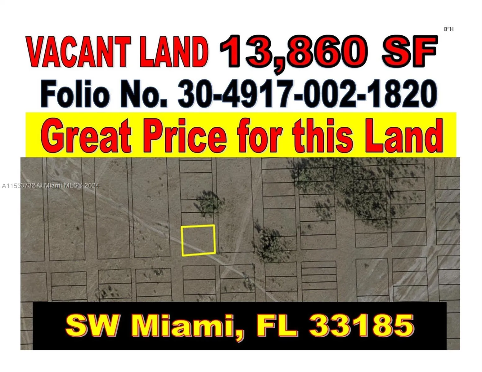 for sale at LAND SOUTH OF SW 157 AVENUE HOMESTEAD, Miami FL 33185