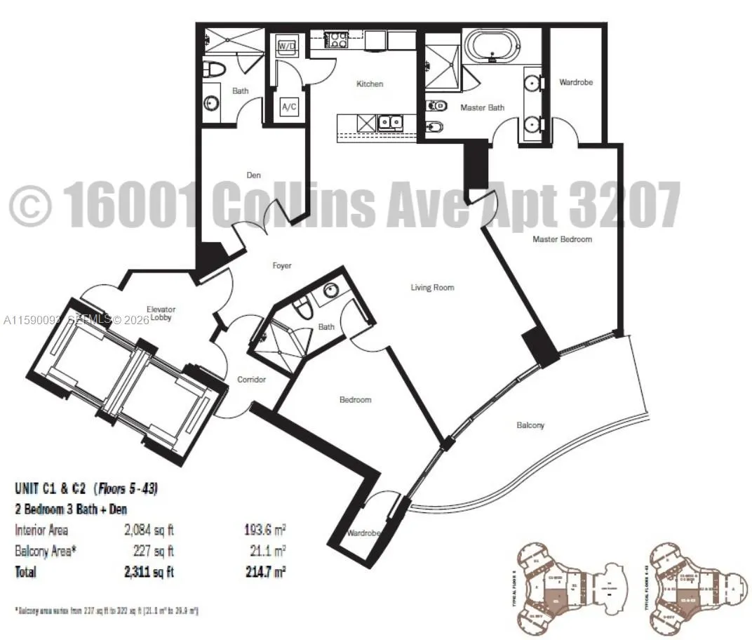 3 bedroom 3 bath for sale at 16001 Collins Ave # 3207, Sunny Isles Beach FL 33160