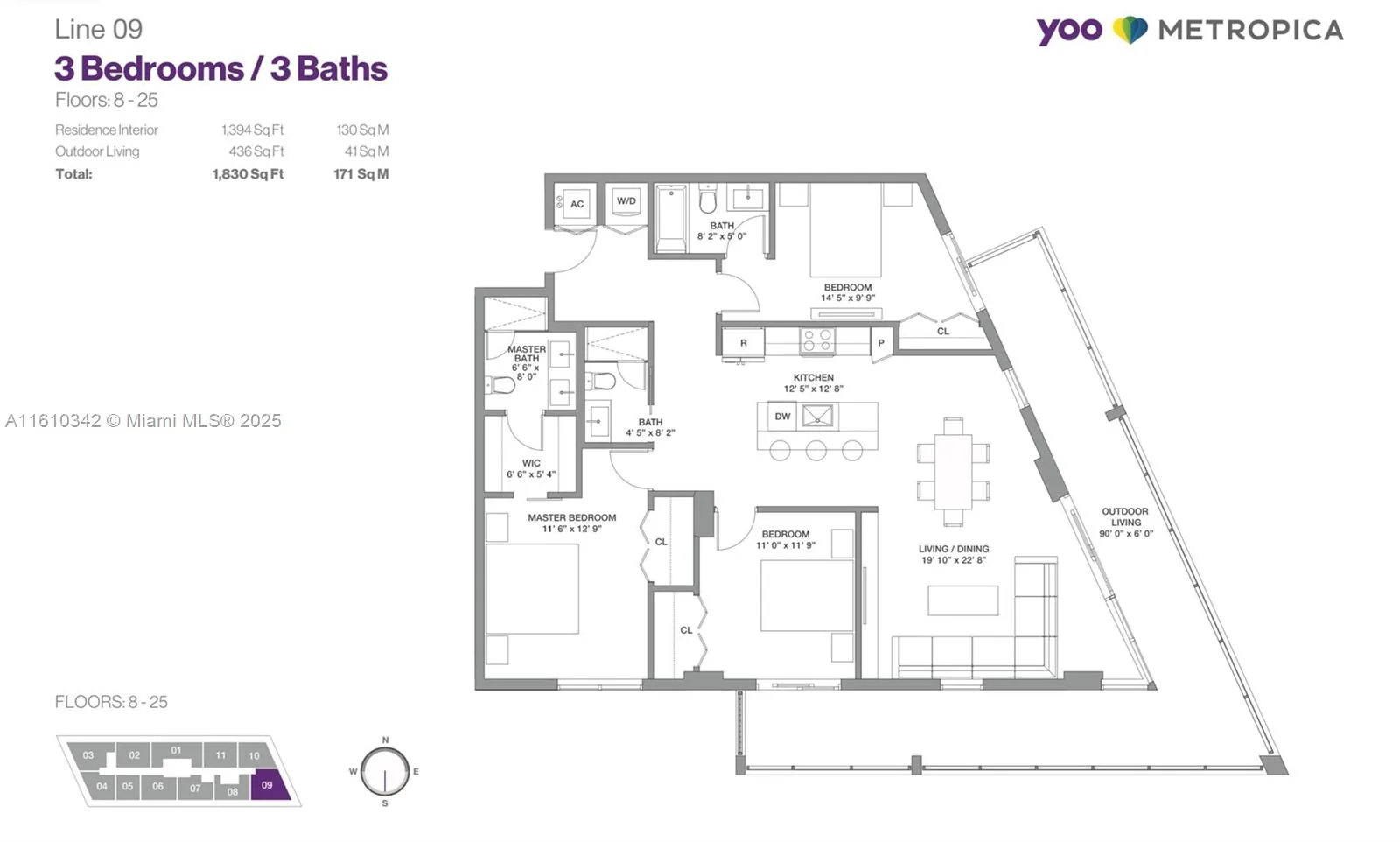 3 bedroom 3 bath for sale at 2000 Metropica Way # 2009, Sunrise FL 33323
