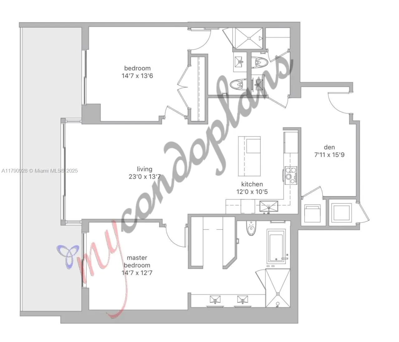 2 bedroom 2 bath for sale at 88 SW 7th St # 810, Miami FL 33130