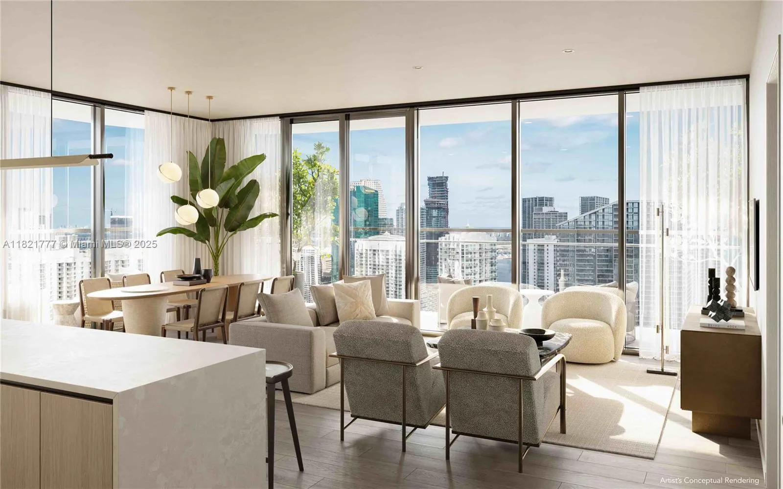 3 bedroom 3 bath for sale at 99 SW 7th  St # 4204, Miami FL 33131