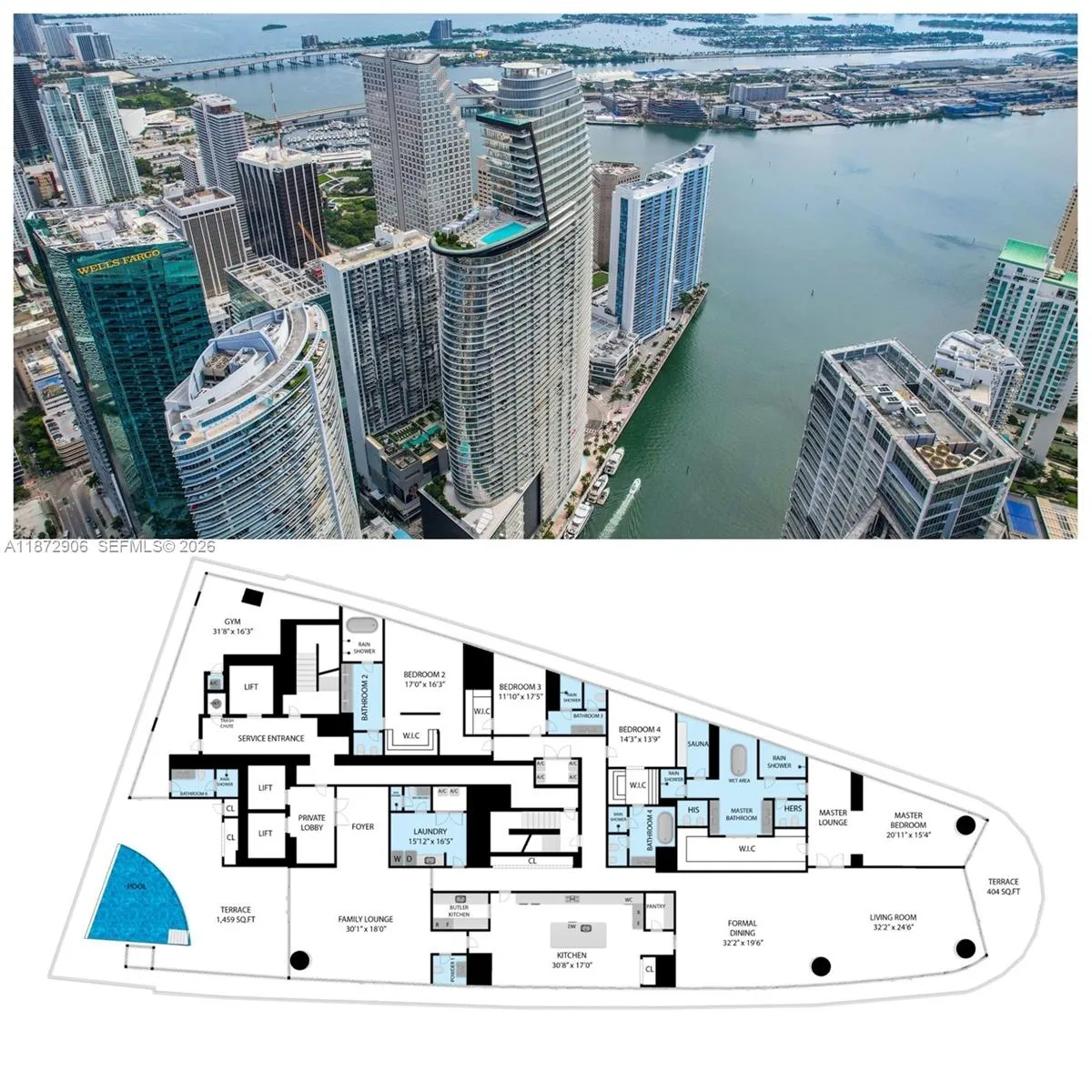 5 bedroom 6 bath for sale at 300 Biscayne Blvd Way, Miami FL 33131