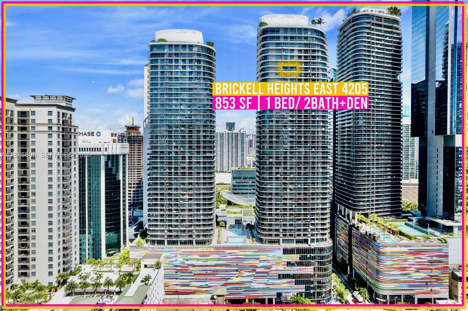 1 bedroom 2 bath for sale at 45 SW 9th St # 4205, Miami FL 33130
