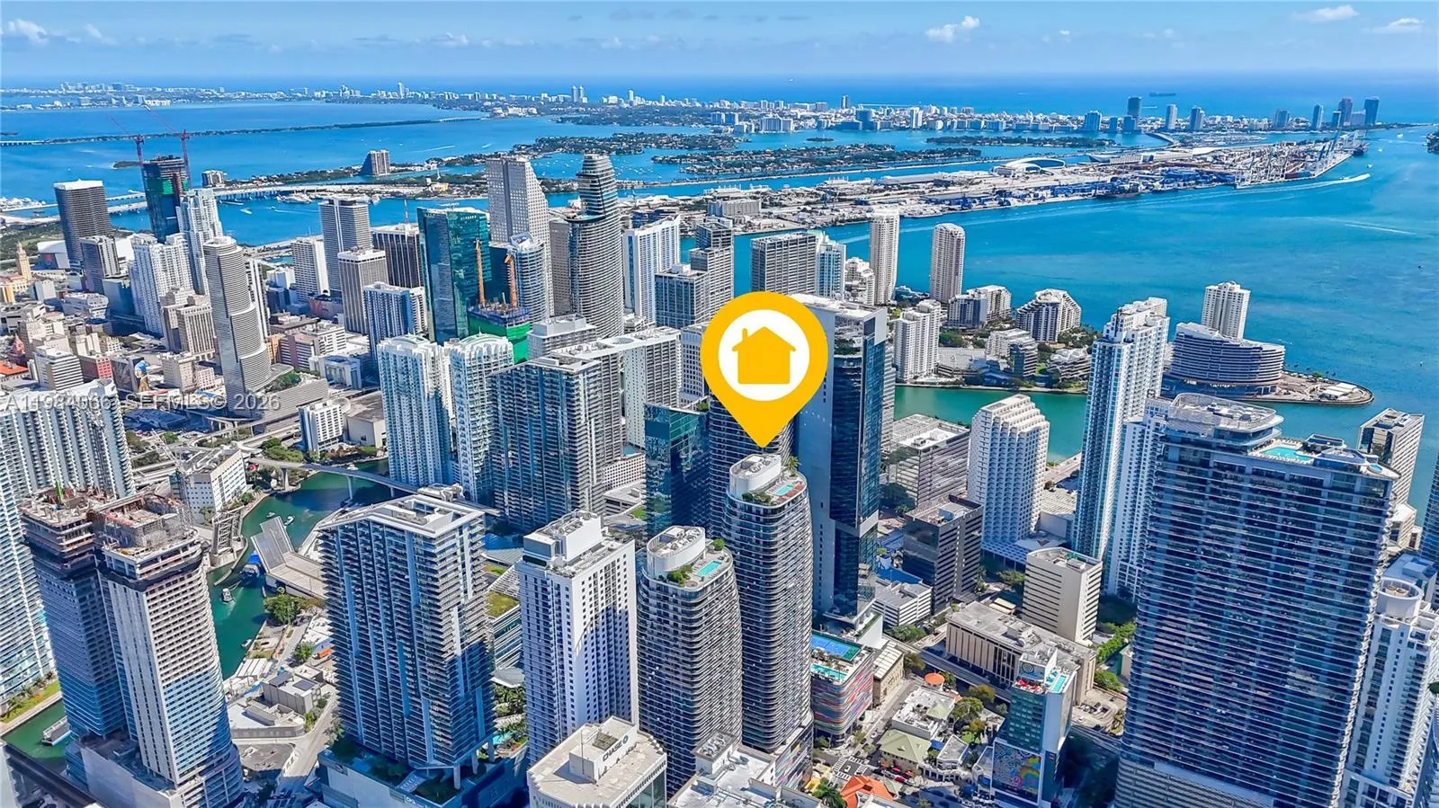 1 bedroom 2 bath for sale at 45 SW 9th St # 1405, Miami FL 33130