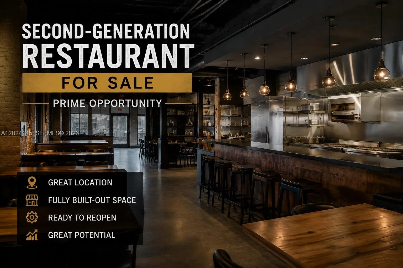 for sale at Second Generation Restaurant for Sale Prime Opportunity, Miami FL 33126